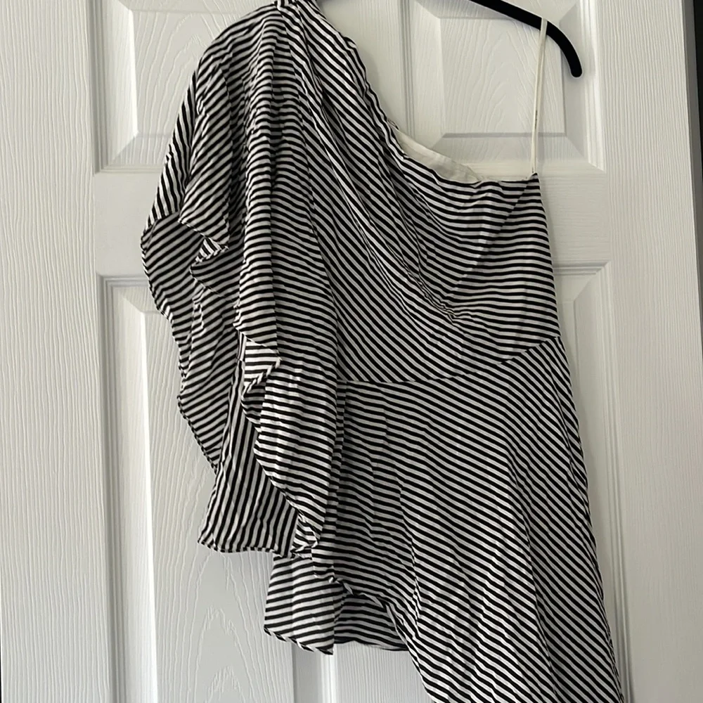 Halston Silk One Shoulder Top - Picture 6 of 16